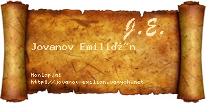 Jovanov Emilián névjegykártya
